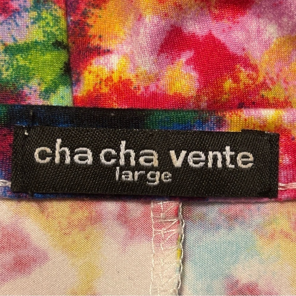 Cha Cha Vente Boho Colorful Tie Dye Print Top Size Large - Picture 3 of 3